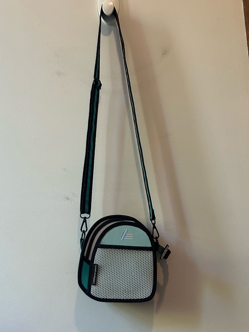 Light Mint Green Crossbody Bag with Mesh Pocket